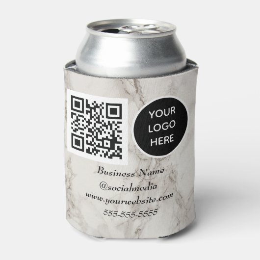 QR-Code für soziale Medien - Marble Modern Busines Dosenkühler (Kanne Vorderseite)