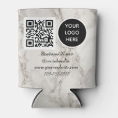 QR-Code für soziale Medien - Marble Modern Busines Dosenkühler (Vorderseite)
