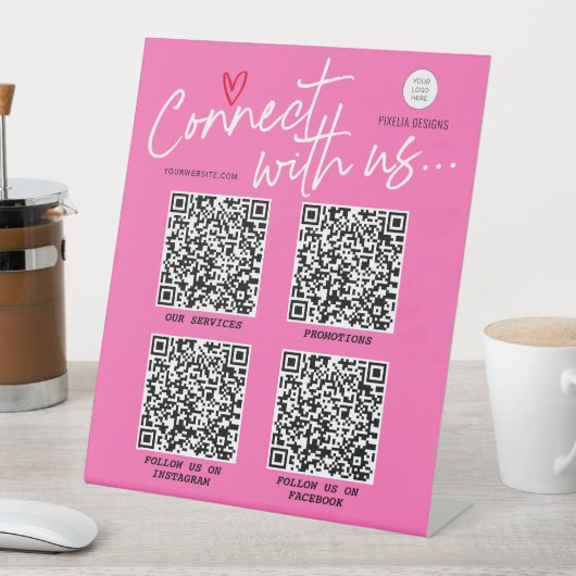 QR-Code für soziale Medien - Moderne Vernetzung  Sockelschild (In Situ)