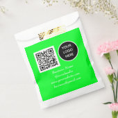 QR-Code für soziale Medien Neon Green Business Log Geschenktütchen (Versiegelt)
