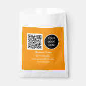QR-Code für soziale Medien Orange Modern Business  Geschenktütchen (Vorderseite)