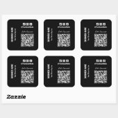 QR-Code für soziale Medien Quadratischer Aufkleber (Blatt)