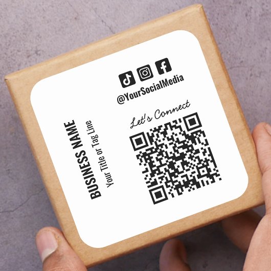 QR-Code für soziale Medien Quadratischer Aufkleber