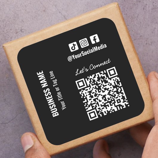 QR-Code für soziale Medien Quadratischer Aufkleber