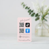 QR-Code für soziale Medien - rosa Design Visitenkarte (Stehend Vorderseite)