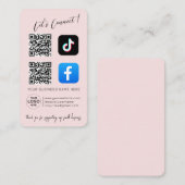 QR-Code für soziale Medien - rosa Design Visitenkarte (Vorne/Hinten)