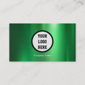 QR-Code für soziale Medien Scannable Green Metalli Visitenkarte (Rückseite)