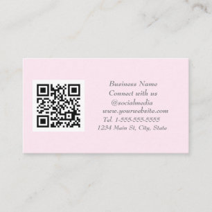 QR-Code für soziale Medien Scannbar Pink Beruflich Visitenkarte