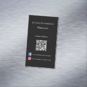 Qr-Code für soziale Medien Schwarz-weiß Magnetische Visitenkarte (Beispiel)