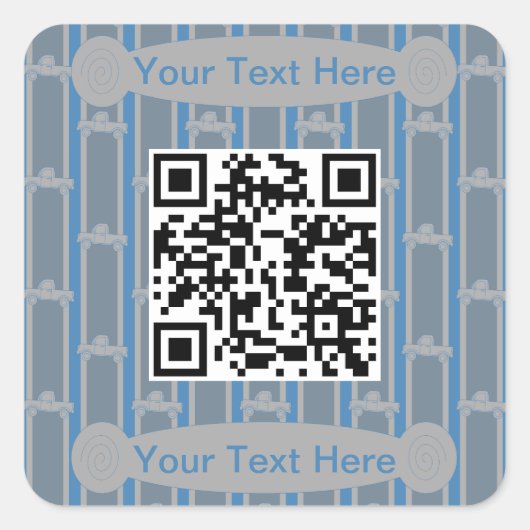 QR-Code für Spaß und Extravagante LKW Quadratischer Aufkleber (Vorderseite)