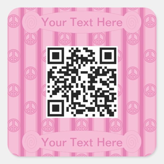 QR-Code für Spaß und Extravagantes Friedenszeichen Quadratischer Aufkleber (Vorderseite)