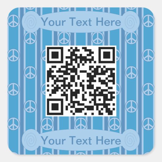 QR-Code für Spaß und Extravagantes Friedenszeichen Quadratischer Aufkleber (Vorderseite)