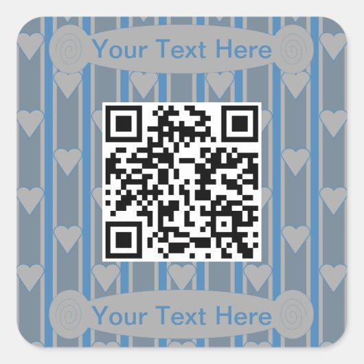 QR-Code für Spaß und Extravagantes Herz Quadratischer Aufkleber (Vorderseite)