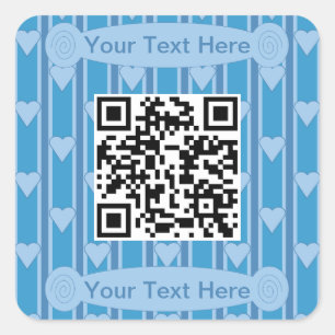 QR-Code für Spaß und Extravagantes Herz Quadratischer Aufkleber