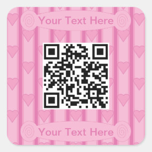 QR-Code für Spaß und Extravagantes Herz Quadratischer Aufkleber