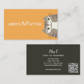 QR-Code für Tabby Cat Pet Sitting Visitenkarte (Vorne/Hinten)