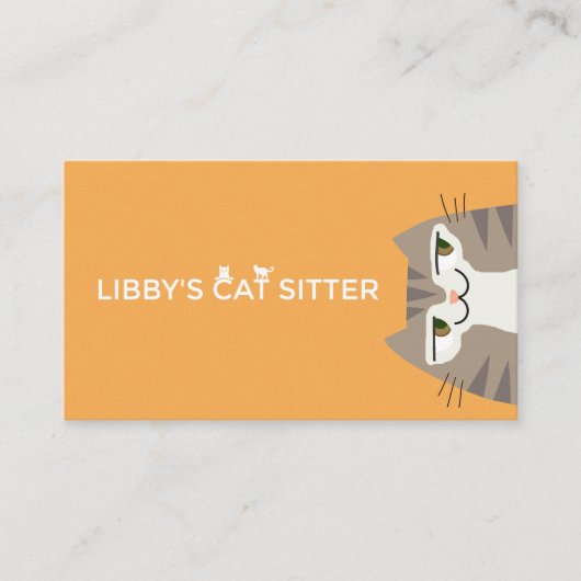 QR-Code für Tabby Cat Pet Sitting Visitenkarte (Vorderseite)