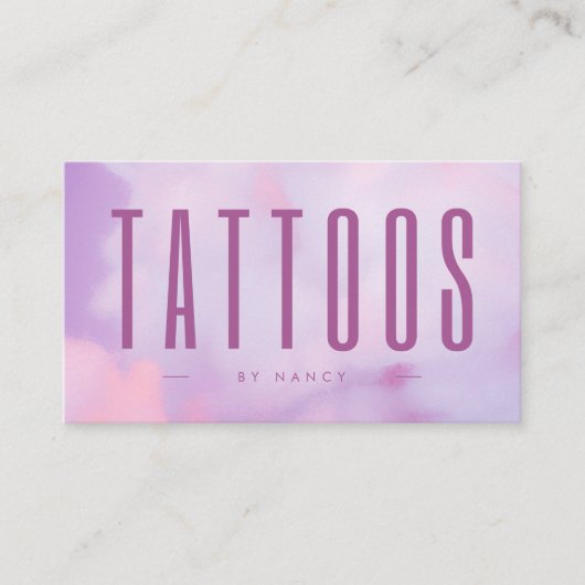 QR-Code für Tattoo Artist und Lila Logos Visitenkarte (Vorderseite)