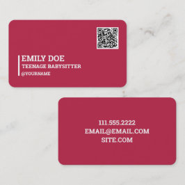 QR-Code für Teenage Babysitter Visitenkarte