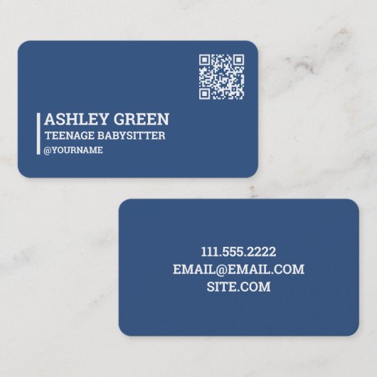 QR-Code für Teenager Visitenkarte (Vorne/Hinten)