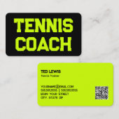 QR-Code für Tennis Coach Visitenkarte (Vorne/Hinten)