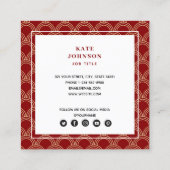 QR-Code für traditionelles Red & Gold-Chinesisches Quadratische Visitenkarte (Rückseite)