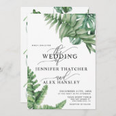 QR-Code für tropische Grünflächen Hochzeit Einladung (Vorne/Hinten)