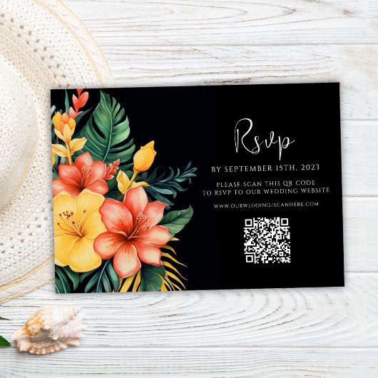 QR-Code für tropische Hochzeiten im Wasser RSVP Karte