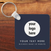 QR-Code für Unternehmen Blue Minimalistisch Busine Schlüsselanhänger (Vorderseite)