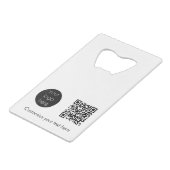QR-Code für Unternehmen Geldbeutel Flaschenöffner (Rückseite Schrägansicht)