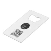 QR-Code für Unternehmen Geldbeutel Flaschenöffner (Rückseite Schrägansicht)