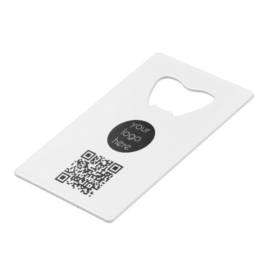 QR-Code für Unternehmen Geldbeutel Flaschenöffner (Rückseite Schrägansicht)