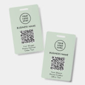 QR-Code für Unternehmen - Grün Ausweis (Vorder- & Rückseite)