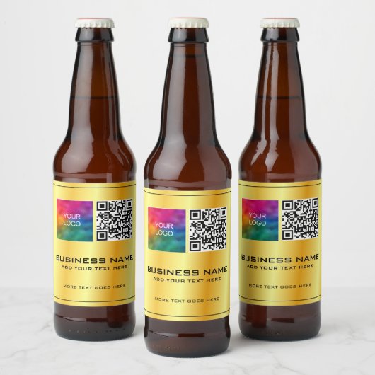 QR-Code für Unternehmen Hier Vorlage Bierflaschenetikett (Flaschen)