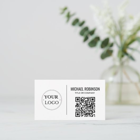 QR-Code für Unternehmen Moderner Beruflicher Visitenkarte (Stehend Vorderseite)