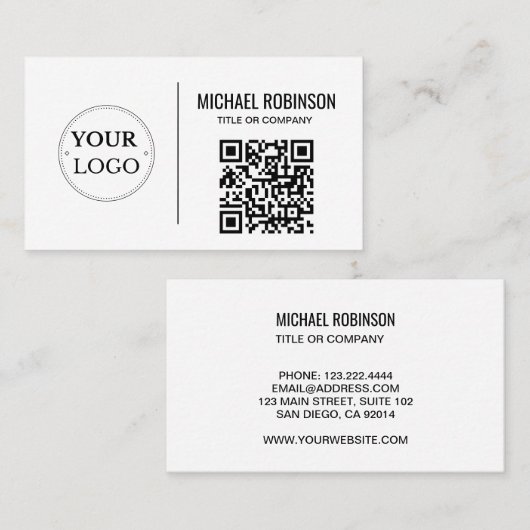 QR-Code für Unternehmen Moderner Beruflicher Visitenkarte (Vorne/Hinten)