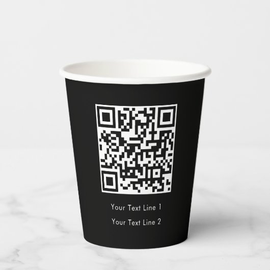 QR-Code für Unternehmen Modernes, Berufliches, ein Pappbecher (Rückseite)
