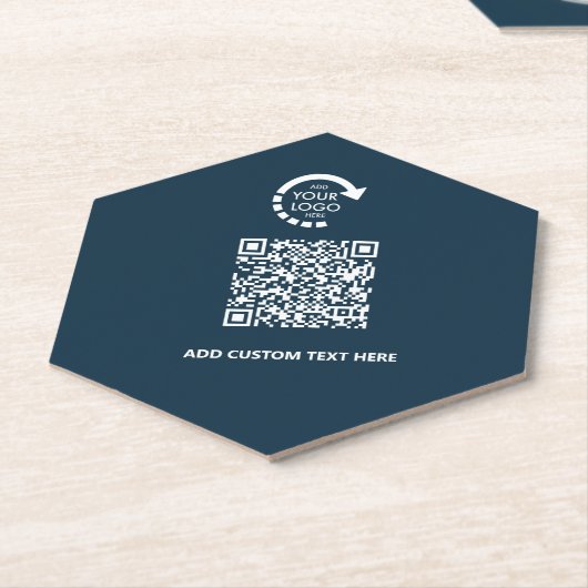 QR-Code für Unternehmen | Navy Blue Untersetzer (angewinkelt)
