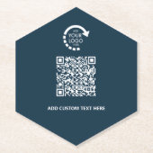QR-Code für Unternehmen | Navy Blue Untersetzer (Vorderseite)