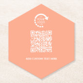 QR-Code für Unternehmen | Peachy Coral Untersetzer (Vorderseite)