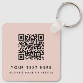 QR-Code für Unternehmen Pink Minimalistisch Busine Schlüsselanhänger (Rückseite)