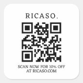 QR-Code für Unternehmen Quadratischer Aufkleber (Vorderseite)