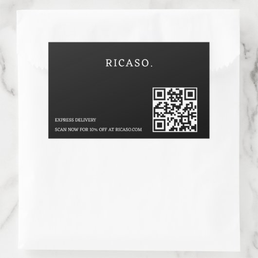 QR-Code für Unternehmen Rechteckiger Aufkleber (Tasche)
