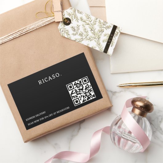 QR-Code für Unternehmen Rechteckiger Aufkleber (Schenken)