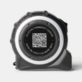 QR Code für Unternehmen - schwarz bearbeitbare Kon Maßband (Vorderseite)