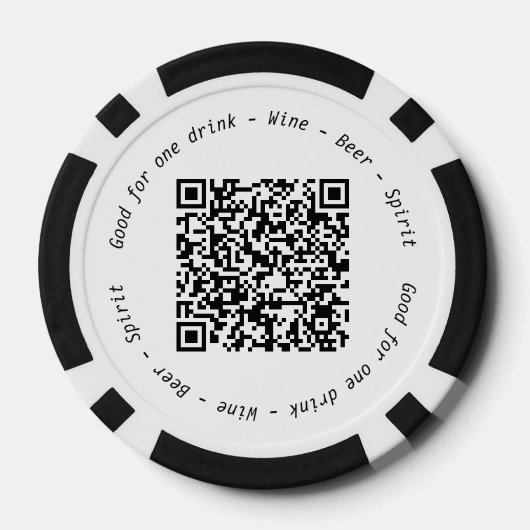 QR Code für Unternehmen Schwarz-weiß Cosmo Drink G Pokerchips (Rückseite)