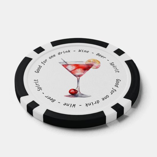 QR Code für Unternehmen Schwarz-weiß Cosmo Drink G Pokerchips (Einzeln)