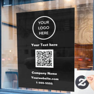 QR-Code für Unternehmen Schwarze moderne Werbung Fensteraufkleber