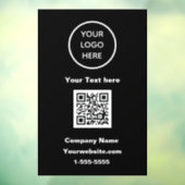 QR-Code für Unternehmen Schwarze moderne Werbung Fensteraufkleber (Blatt 3)