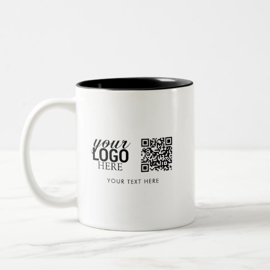QR-Code für Unternehmen und Kundengeschenke für Te Zweifarbige Tasse (Links)